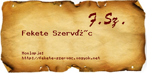 Fekete Szervác névjegykártya