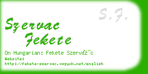 szervac fekete business card